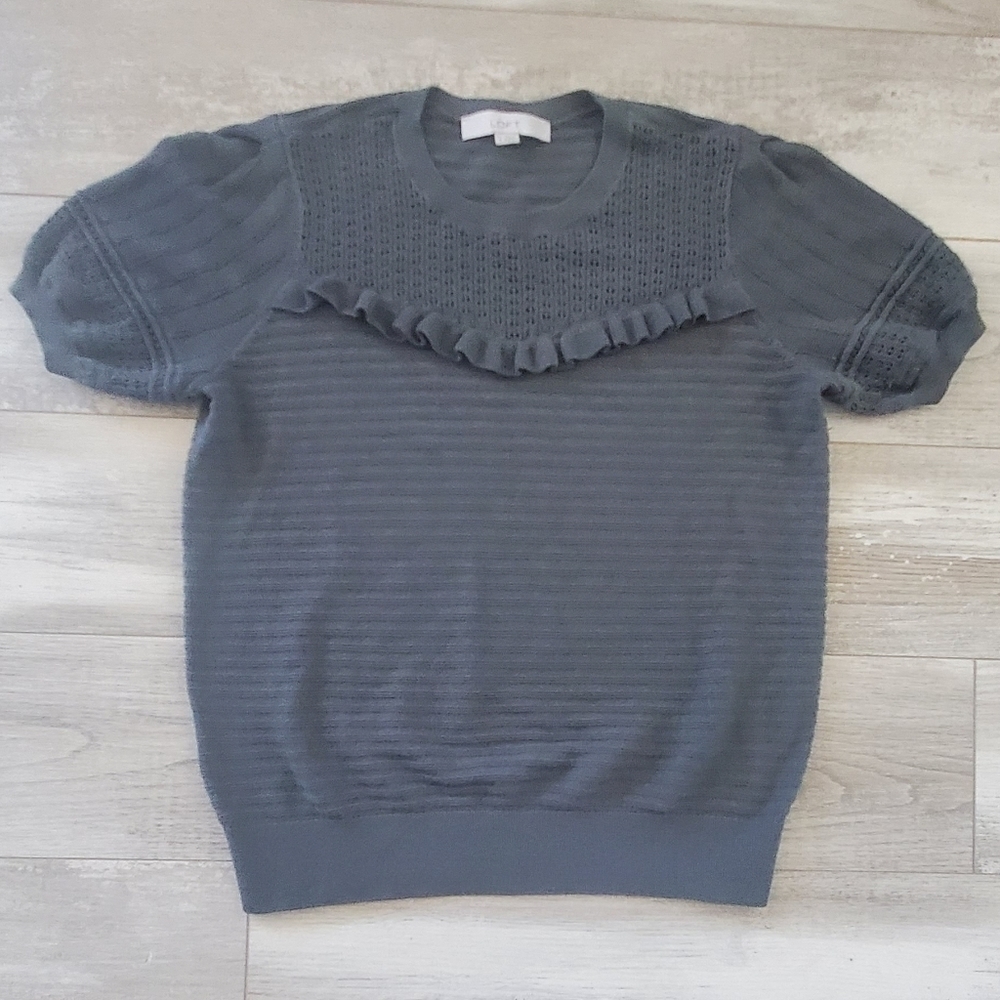 Olive green LOFT sweater blouse